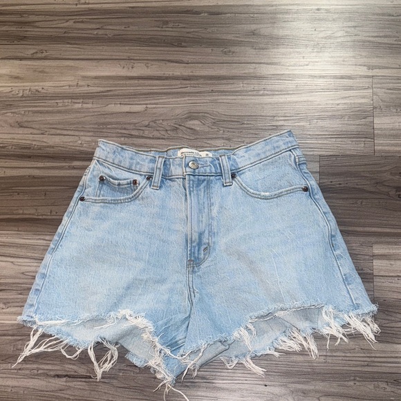 Abercrombie & Fitch Pants - Abercrombie&fitch Light Blue Denim Frayed Hem Women's Shorts